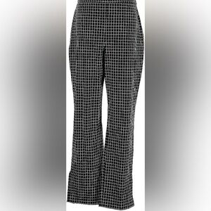 Massimo Fabbro Italy Black White Check High Waisted Pants Sz 2 Straight Leg